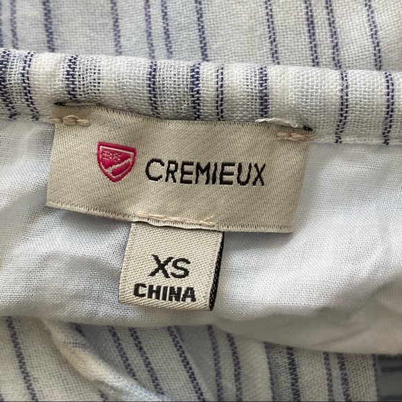 Cremieux Jamie Striped Maxi Dress w Ruffle Hem in Navy & Ivory/White - Picture 4 of 12